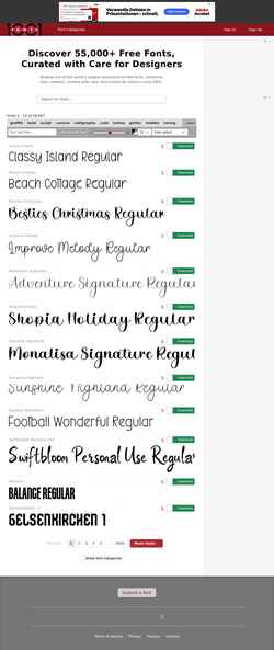 Schermata www.1001fonts.com