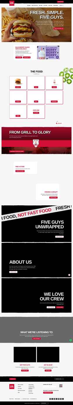 Screenshot www.fiveguys.com