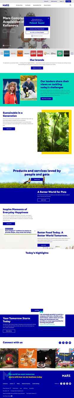 Screenshot www.mars.com