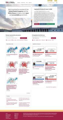 Ekrānuzņēmums www.govtrack.us