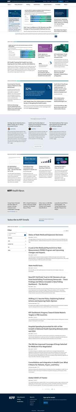 Screenshot www.kff.org