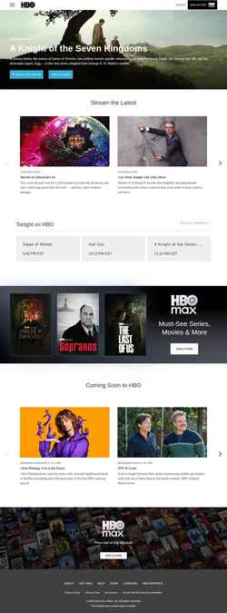 Screenshot www.hbo.com