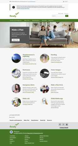 Снимак екрана www.ready.gov