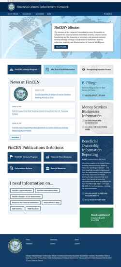 Captura de pantalla www.fincen.gov