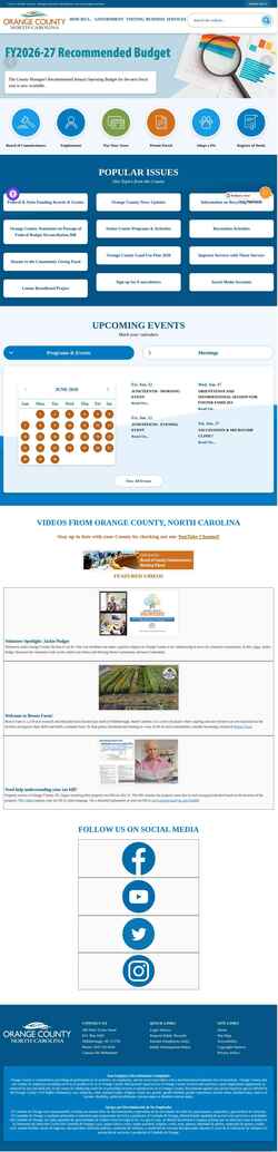 Screenshot www.orangecountync.gov