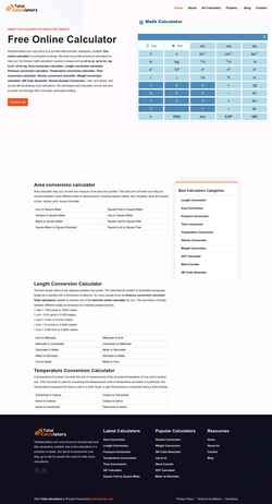 Snimka zaslona totalcalculators.com