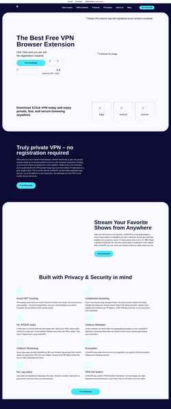Snímek obrazovky www.1clickvpn.com