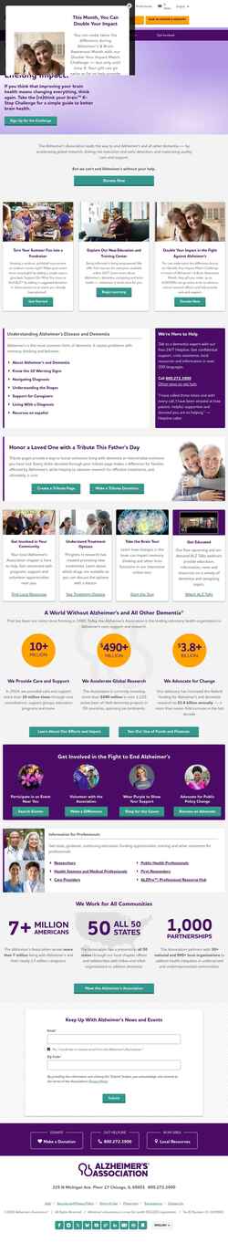 スクリーンショット www.alz.org