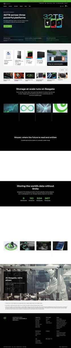 Screenshot www.seagate.com