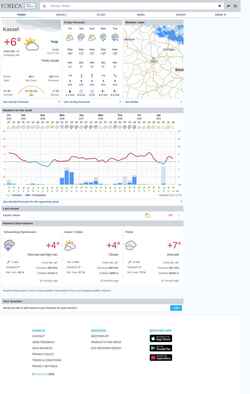 Снимак екрана www.foreca.com