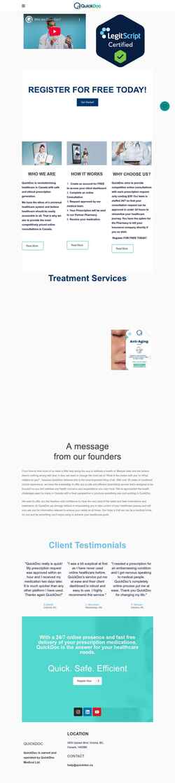 スクリーンショット quickdoc.ca