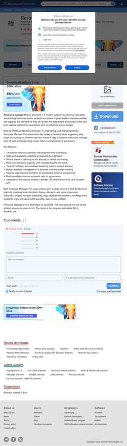 Screenshot resource-manager-pro.software.informer.com