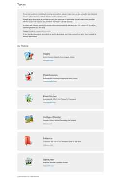 Snímek obrazovky www.teorex.com