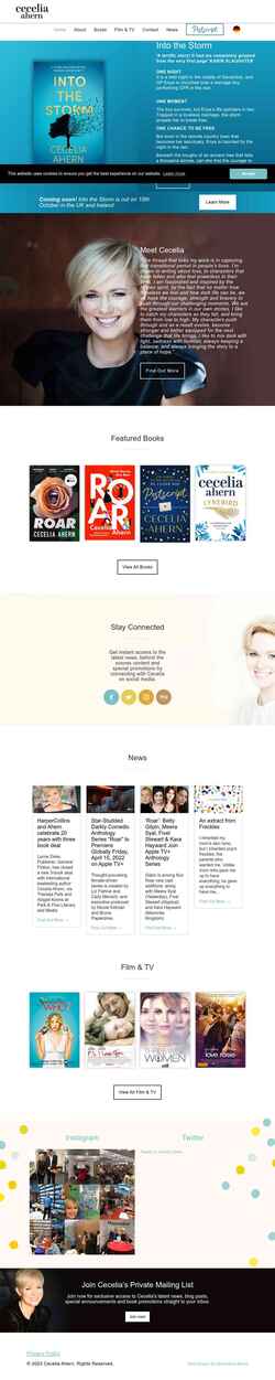 Zrzut ekranu www.cecelia-ahern.com