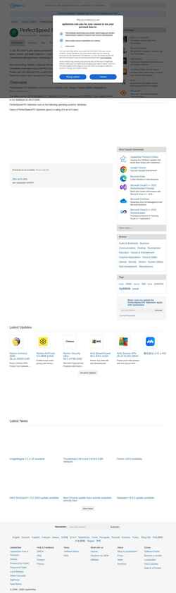 Ekran görüntüsü perfectspeed-pc-optimizer.updatestar.com