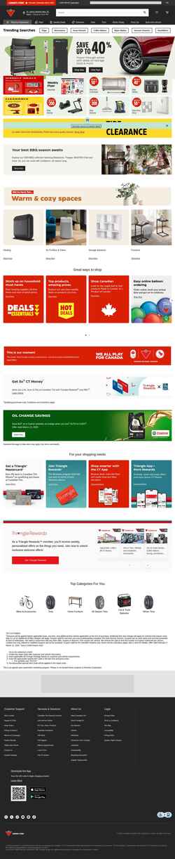 Снимак екрана www.canadiantire.ca