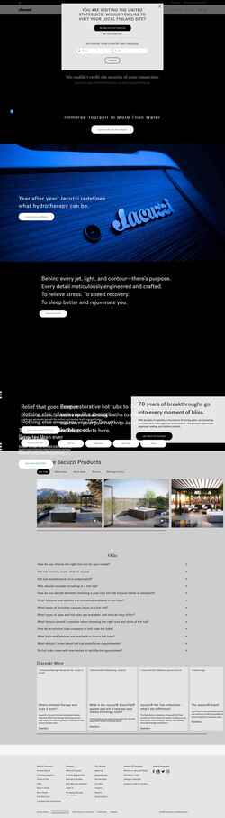 Снимак екрана www.jacuzzi.com