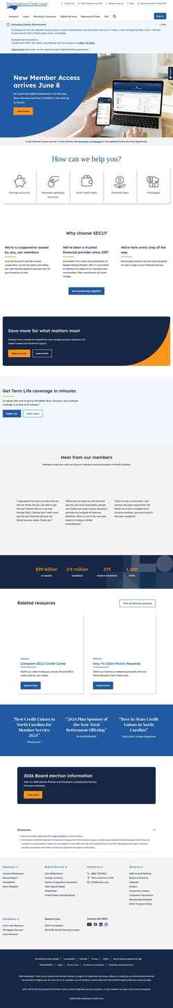 Screenshot www.ncsecu.org