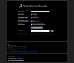 Στιγμιότυπο οθόνης randompassgen.com