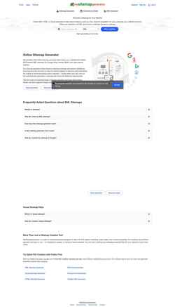 Captură de ecran www.mysitemapgenerator.com