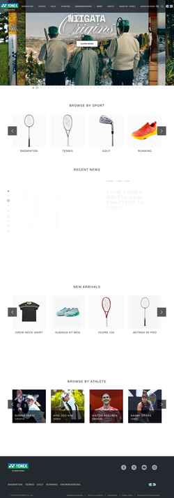 Screenshot www.yonex.com