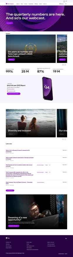 Screenshot www.teliacompany.com