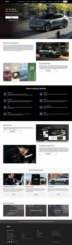 Snímek obrazovky owners.kia.com