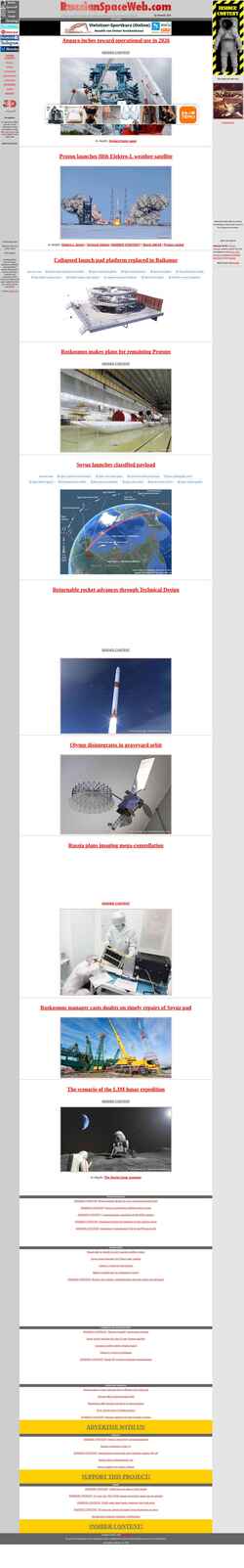 Snímek obrazovky www.russianspaceweb.com