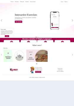 Screenshot www.mightylanguages.com