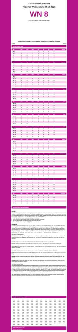 Skærmbillede www.week-numbers.com