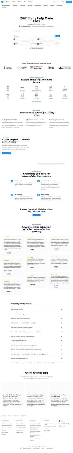 Στιγμιότυπο οθόνης www.tutorocean.com
