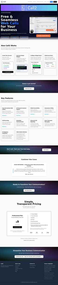 Snímka obrazovky www.call2.io