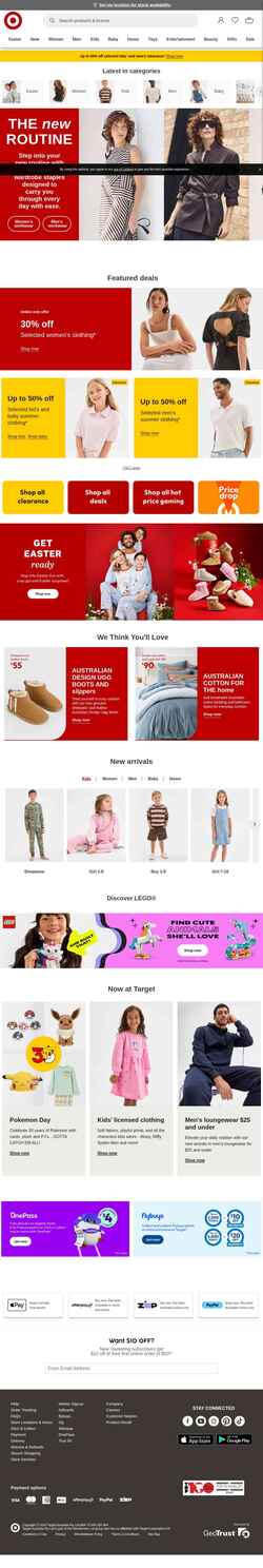 Скриншот www.target.com.au