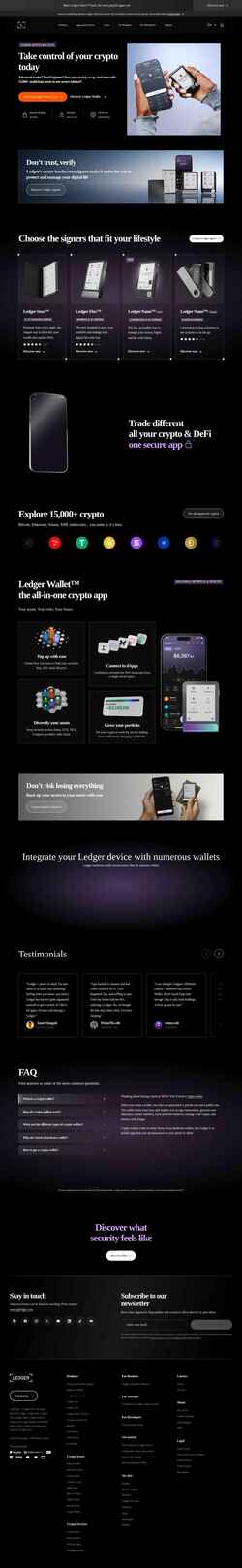 Snimka zaslona www.ledger.com