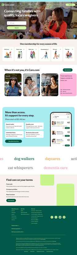 Screenshot www.care.com