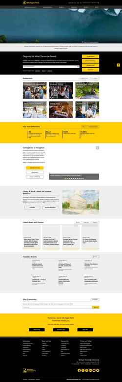 Screenshot www.mtu.edu
