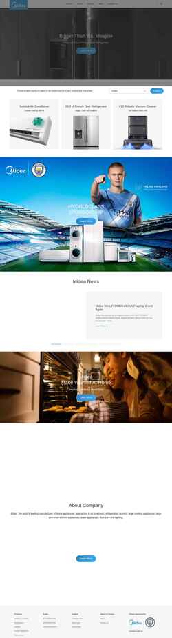 スクリーンショット www.midea.com