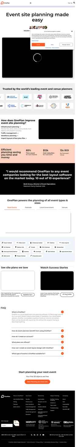 Екранна снимка www.oneplan.io
