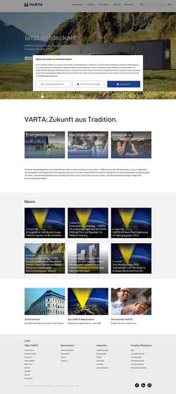Snímek obrazovky www.varta-ag.com
