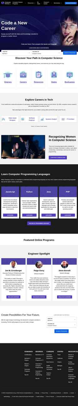 Снимак екрана www.computerscience.org