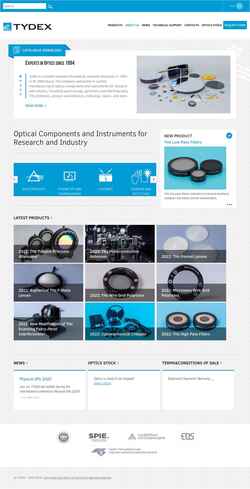 Snímek obrazovky www.tydexoptics.com