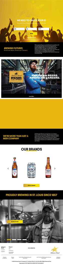 Екранна снимка www.anheuser-busch.com
