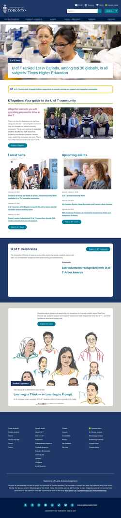 Screenshot www.utoronto.ca