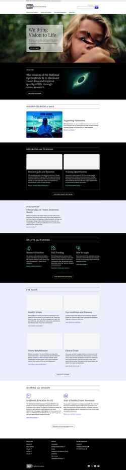 Снимак екрана www.nei.nih.gov