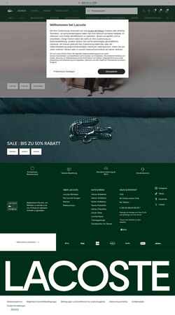 Ekrānuzņēmums www.lacoste.com