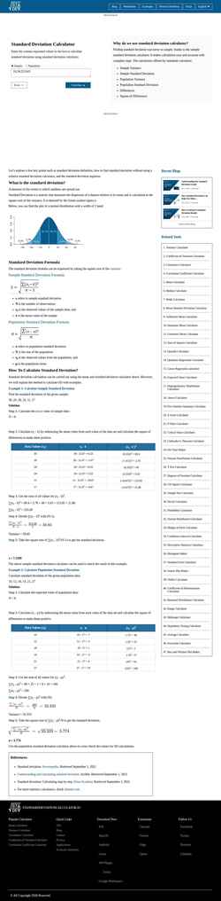Schermafbeelding www.standarddeviationcalculator.io
