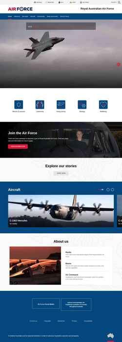 Ekran görüntüsü www.airforce.gov.au