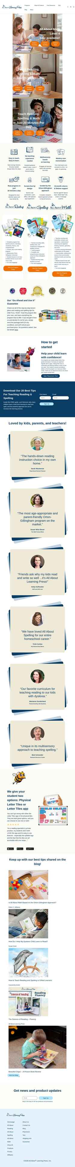 Снимак екрана www.allaboutlearningpress.com
