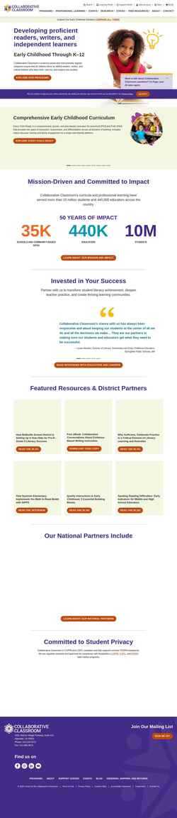 Screenshot www.collaborativeclassroom.org