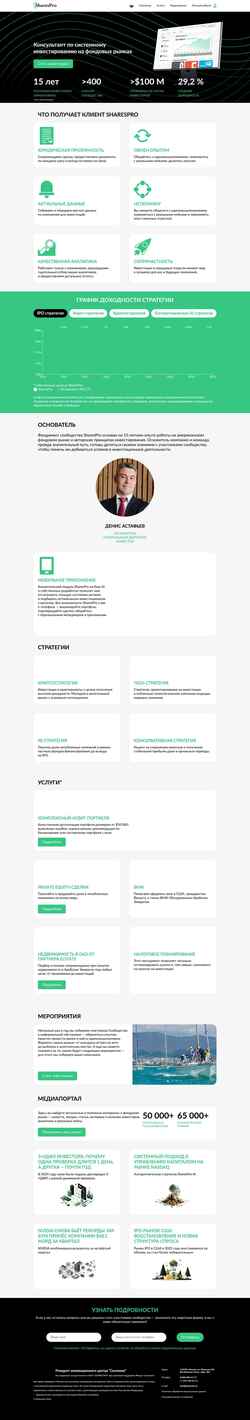 Снимак екрана www.sharespro.com
